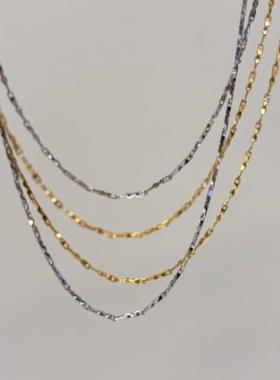 s999纯银满天星柱锁骨项链单链女