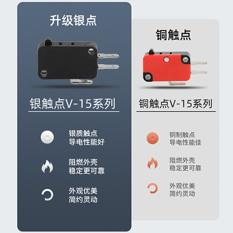 微动开关V-155-1C25限位开关156机械行程开关接触式152小型自复位 - 图2