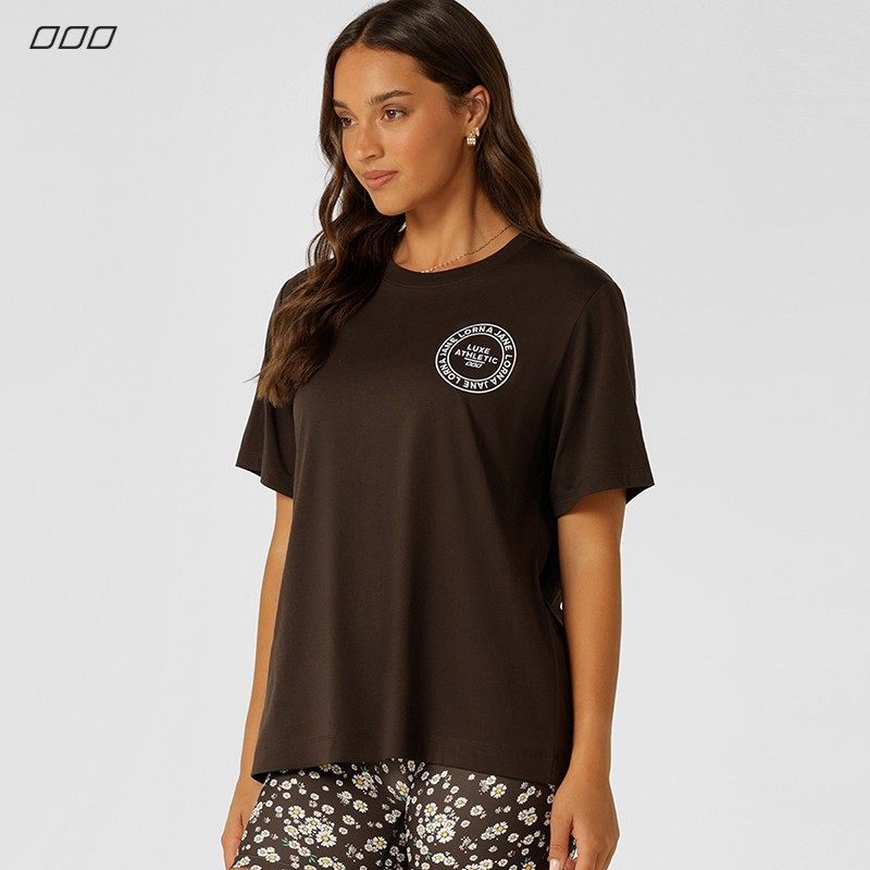 LornaJane健身运动瑜伽上衣T恤宽松短袖罩衫LOTUS网球女瑜伽服LJ,淘宝优惠券,粉丝福利购,淘宝优惠卷