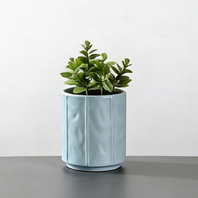 现代简约白色竖纹陶瓷花盆仿真绿植套装客厅桌面装饰摆件,淘宝优惠券,粉丝福利购,淘宝优惠卷