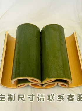 半圆竹筒片装饰造景竹片道具竹瓦片花艺布置环创竹筒片摆件可定制