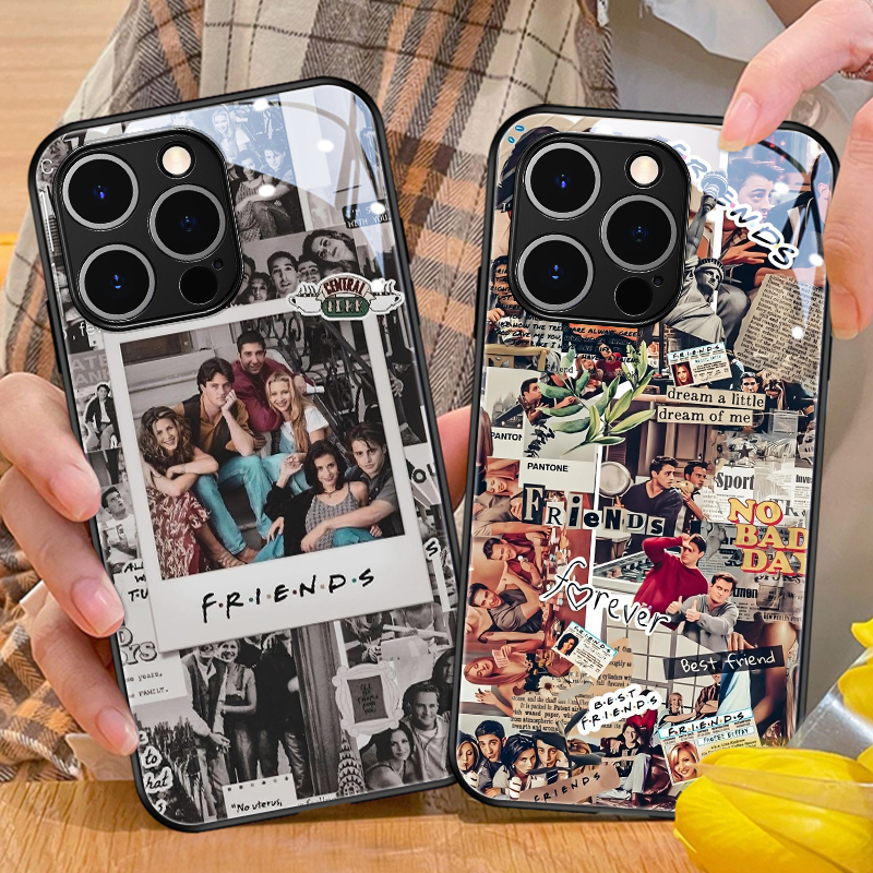 老友记适用苹果15promax手机壳新款iPhone16华为pura70玻璃12美剧周边13p欧美x小米15个性11创意oppo台词vivo - 图2