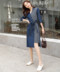 Váy denim nữ tính khí 2019 mới cho nữ mùa hè và tay áo mùa thu Váy denim thon gọn trong váy dài - váy đầm váy maxi đi biển váy đầm