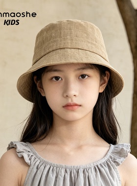 夏亚麻透气小头帽子女
