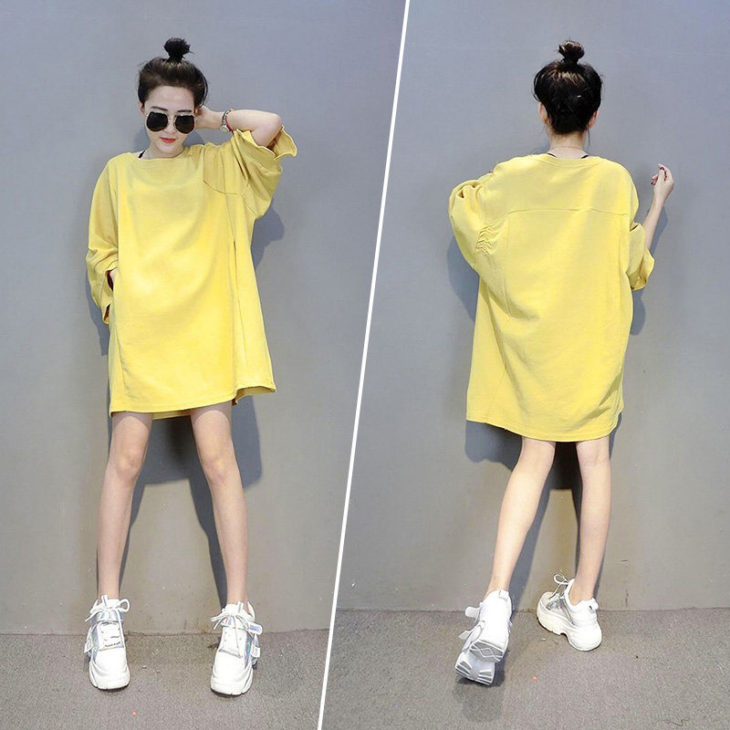 欧洲站秋装2020新款欧货时尚风卫衣 花阅连衣裙