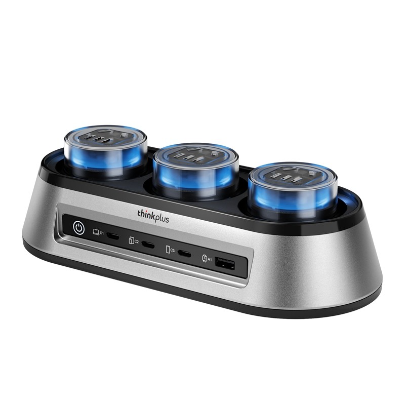 【新品上市】联想thinkplus锋行者氮化镓150W桌面充电站器typec多口插座PD快充适用笔记本ThinkPad拯救者