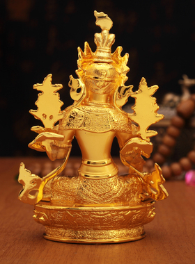 藏式绿度母救像神难像合金电镀客厅精工佛台吉祥供奉摆件佛像家用