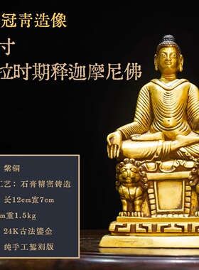 帕拉时期佛像七寸帕拉时期释迦摩尼佛精品仿古鎏金家用供佛摆件