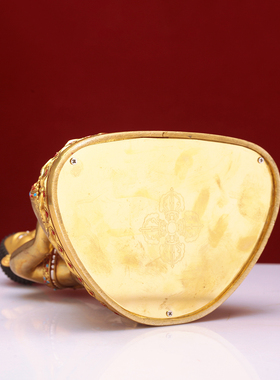 藏式纯铜七寸释迦牟尼像佛供奉摆件精品全身1尺家用装物尼泊尔民