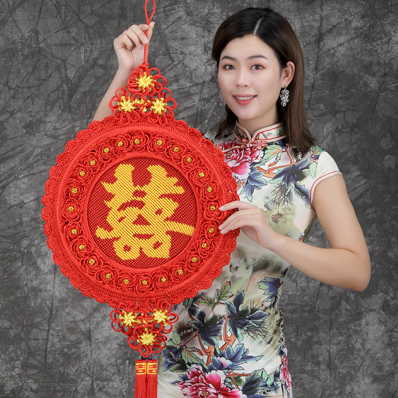 中国结挂件圆形客厅大号福字招财进宝装饰玄关乔迁礼品平安结春节