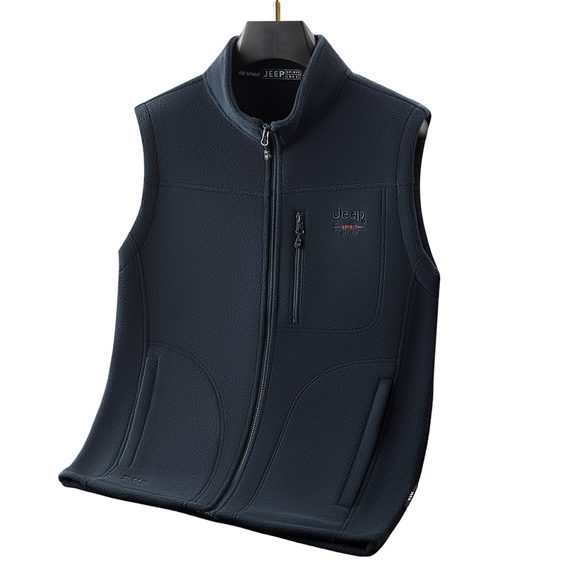 新款秋冬款男背心马甲外套休闲商务抓绒刺绣立领,淘宝优惠券,粉丝福利购,淘宝优惠卷