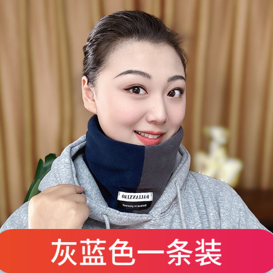 2025 autumn and winter new color matching warm neck scarf, versatile thickened double-layer mask neck cover, windproof scarf for men and women