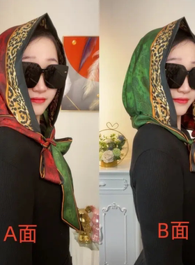拍照防晒遮阳帽薄款缎面头巾帽