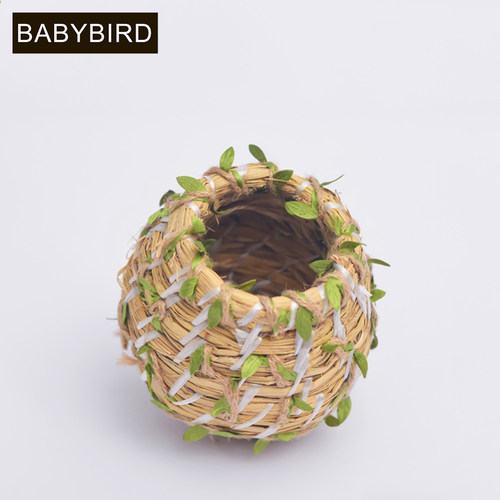 田园草编鸟窝珍珠玄凤虎皮牡丹鹦鹉用品挂窝小鸟窝鸟巢草窝繁殖箱 - 图2