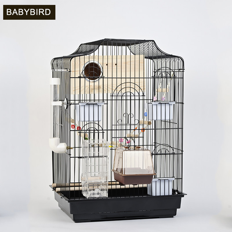 豪华加粗加硬欧式黑色大型鹦鹉笼金属鸟笼豪华大号中号铁艺鸟笼子,淘宝优惠券,粉丝福利购,淘宝优惠卷