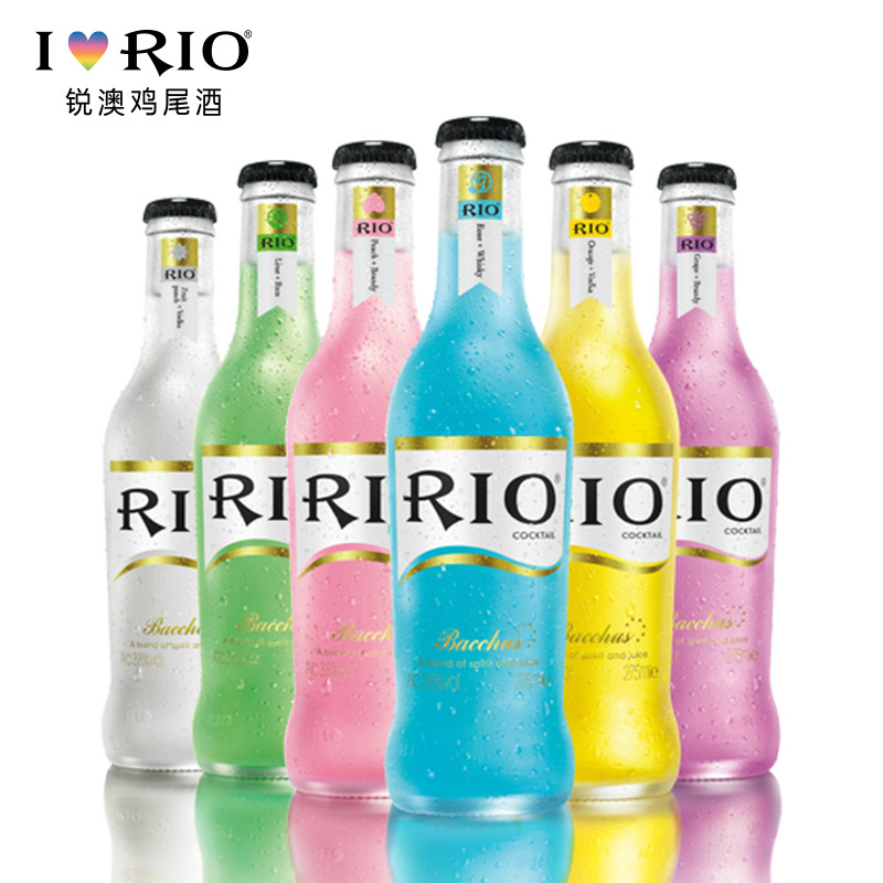 浙江粮油食品旗舰店RIO锐澳鸡尾酒套餐混合6口味预调酒275ml*6瓶炫彩聚会果酒洋酒1