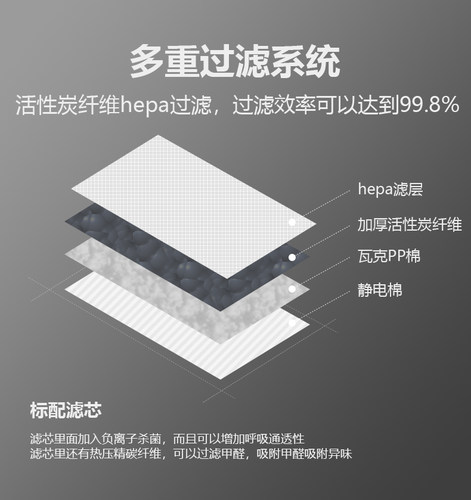 迈盾206电动送风口罩 防甲醛孕妇专用 防pm2.5二手烟雾霾汽车尾气 - 图1