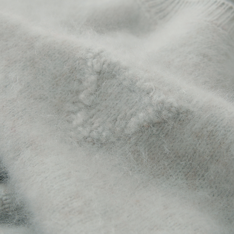 质感堪比羊绒！显白水绿色拉绒羊毛套头针织衫宽松小个子毛衣女冬 - 图3