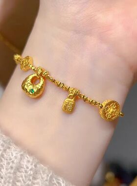 爆闪碎金子金色坨坨编织盘缠藏式