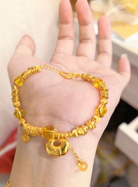 周家金店同款碎银元宝盘缠手链女