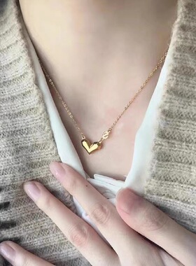 沙金一心一意e心爱你项链小众设