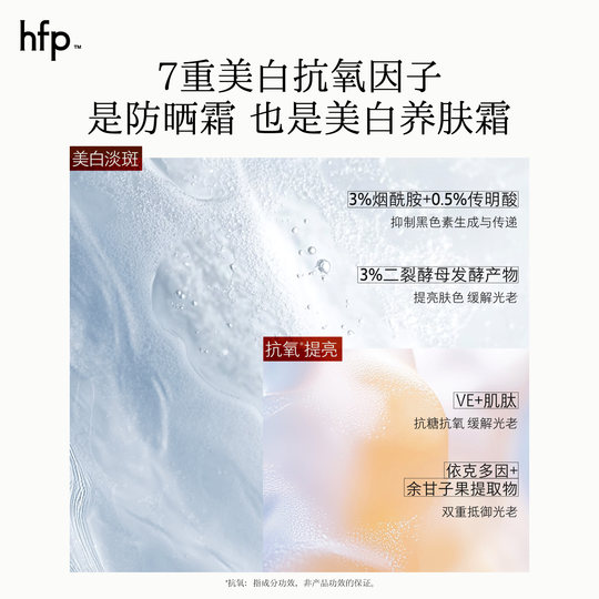 hfp美白水感防晒霜防紫外线隔离50+清爽不油腻烟酰胺官方旗舰男女
