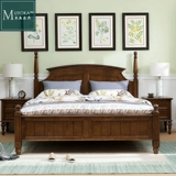 Американская сельская сельская белая восковая ретро -ретро -римско -романо -изогнутая изогнутая кровать спальня двуспальная кровать большая кровать