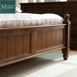 Американская сельская сельская белая восковая ретро -ретро -римско -романо -изогнутая изогнутая кровать спальня двуспальная кровать большая кровать