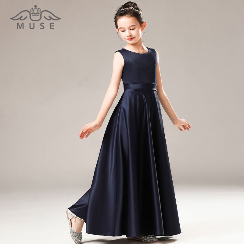 MUSE高定藏青色女大童钢琴小提琴比赛考级表演出服公主裙乐团演奏,淘宝优惠券,粉丝福利购,淘宝优惠卷