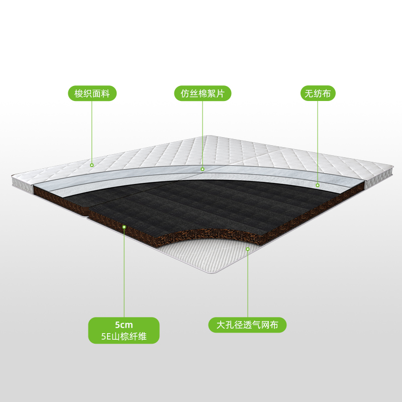 大自然品牌官方旗舰店山棕榈床垫硬垫儿童家用护腰脊椎折叠定制E2 - 图2