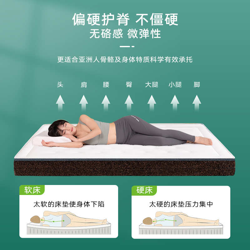 大自然品牌官方旗舰店山棕榈床垫硬垫儿童家用护腰脊椎折叠定制E2 - 图0