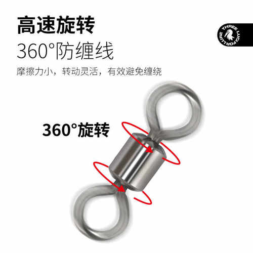 三只鸬鹚 碳钢8字环美式八字环旋转连接器钓鱼竞技快速大物配件 - 图1