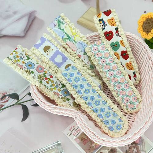 儿童宽边刘海贴女童前额碎发贴魔术贴女孩可爱发带发箍发饰头饰品 - 图2