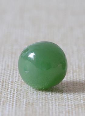 2026天然和田玉珠子碧玉菠菜绿老型珠碧玉散珠文玩饰品项链锁骨珠