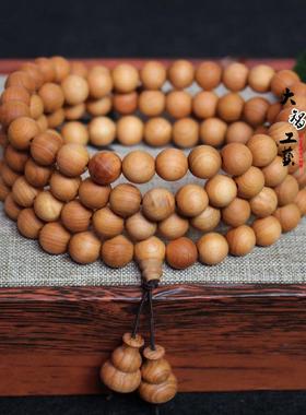 2026佛珠 太行山柏木手串带小葫芦款 清新药味 油性足蚕丝纹