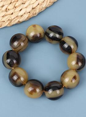 2026新中式仿牛角手串树脂牦牛角工艺手饰品文玩念珠手链地摊热卖