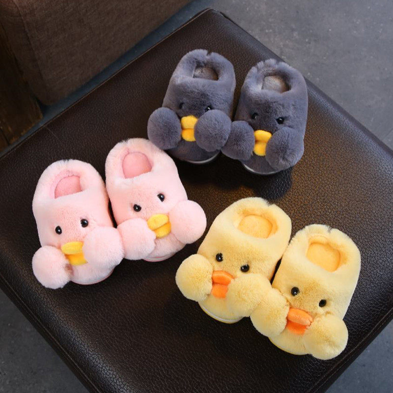 儿童宝宝棉拖鞋包跟1-3岁男女童秋冬室内软底防滑一家三口亲子鞋