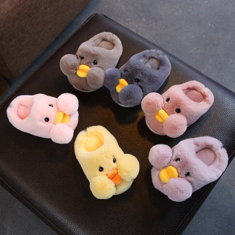 儿童宝宝棉拖鞋包跟1-3岁男女童秋冬室内软底防滑一家三口亲子鞋
