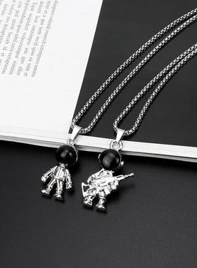 笑脸墨镜项链个性笑脸欧美男个性