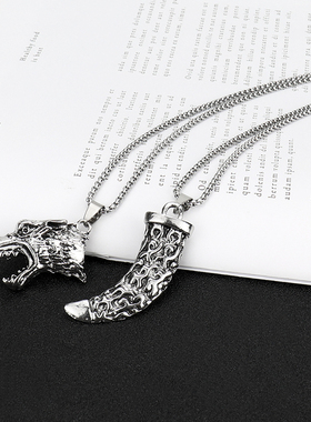 男生霸气嘻哈潮酷项链长款毛衣链