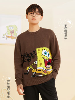 ແບບດຽວກັນຂອງ Wang Anyu 361 ອົງສາ sweater ວ່າງຜູ້ຊາຍ ຄໍມົນ pullover sweater 361 ດູໃບໄມ້ລົ່ນແລະລະດູຫນາວຂອງຄູ່ຜົວເມຍ tops ແບບດຽວກັນສໍາລັບແມ່ຍິງ