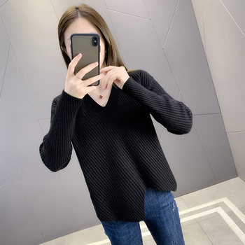 ເສື້ອຍືດຄໍ V-neck bottoming ແມ່ຍິງ sweater ສີແດງວ່າງສະຫມໍ່າສະເຫມີ sweater ສັ້ນແຂນຍາວເທິງດູໃບໄມ້ລົ່ນແລະລະດູຫນາວຂອງແມ່ຍິງແບບໃຫມ່