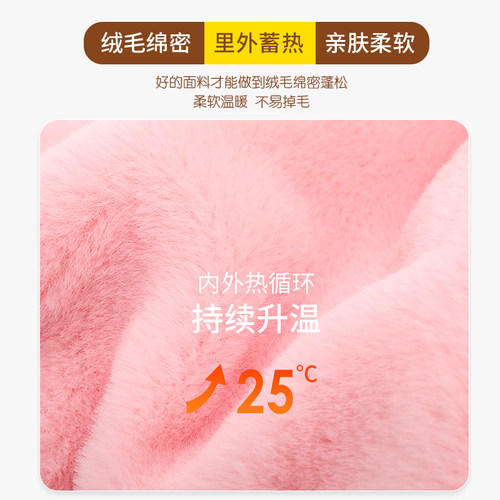 儿童兔子耳朵会动的帽子女冬可爱保暖围脖一体女童手套围巾三件套 - 图2