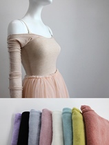 Spot Multicolor Korea Levdance Sky Silk Wool Ballet Dancer Shoulder Blouse Warm Cardiovert Long Sleeve Hooded Sweatshirt