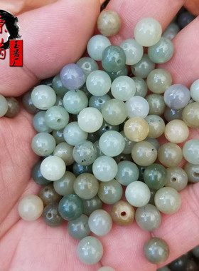 天然和田玉散珠白玉墨玉糖玉碧玉青玉多宝圆珠子 DIY手链项链配件