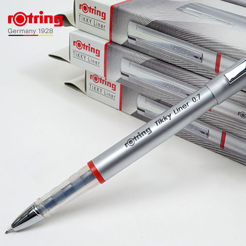 德国rotring红环金属杆中性笔可替换笔芯绘图笔线稿笔0.3/0.5/0.7-图1