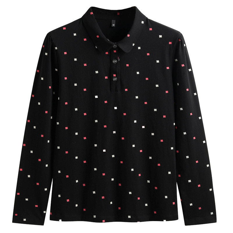 2025春装新款全身印花长袖翻领polo衫韩版修身棉质舒适气质2010-1,淘宝优惠券,粉丝福利购,淘宝优惠卷