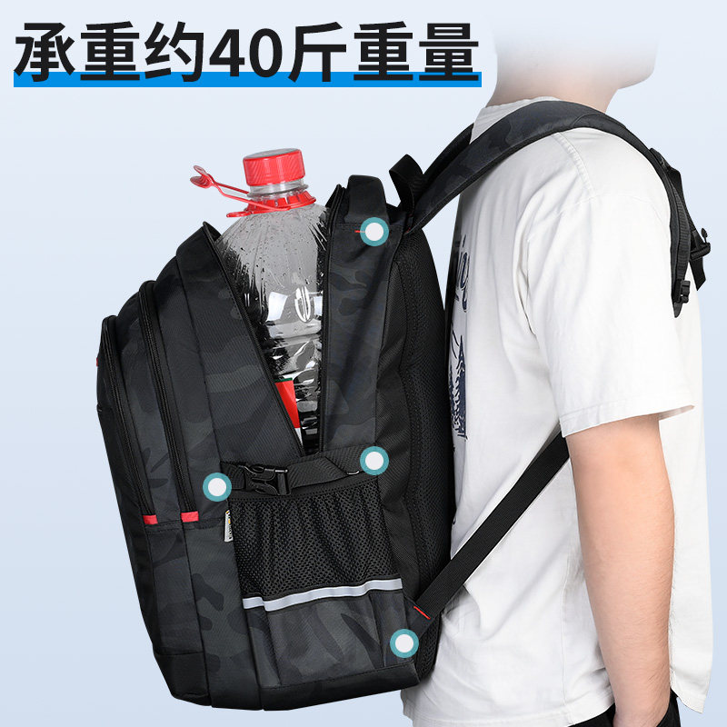 爱迪生中学生书包男初中生2025新款大容量高中生减负护脊双肩背包,淘宝优惠券,粉丝福利购,淘宝优惠卷