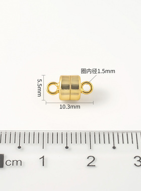 S925纯银磁吸扣子珍珠项链扣头