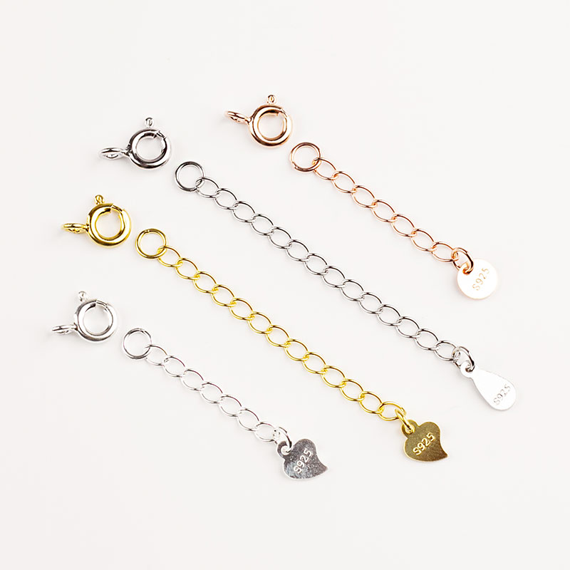 套装925纯银珍珠项链手链延长链加扣侧身尾链女玫瑰金编绳diy配件,淘宝优惠券,粉丝福利购,淘宝优惠卷